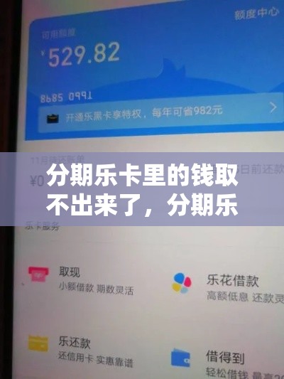 分期乐卡里的钱取不出来了，分期乐便荔卡取现