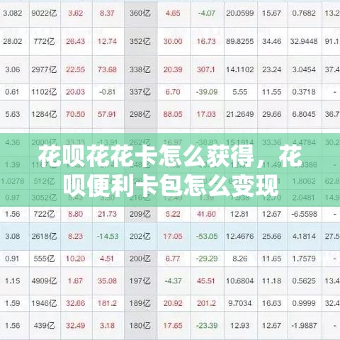 花呗花花卡怎么获得,花呗便利卡包怎么变现