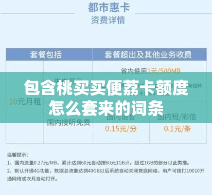 包含桃买买便荔卡额度怎么套来的词条