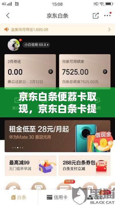 京东白条便荔卡取现，京东白条卡提现