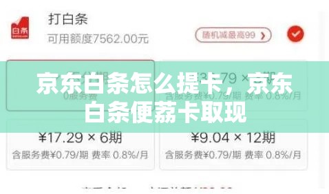 京东白条怎么提卡，京东白条便荔卡取现