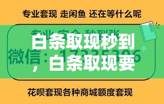 白条取现秒到，白条取现要多久到账