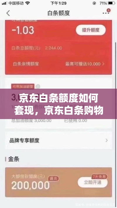 京东白条额度如何套现，京东白条购物额度怎么套出来