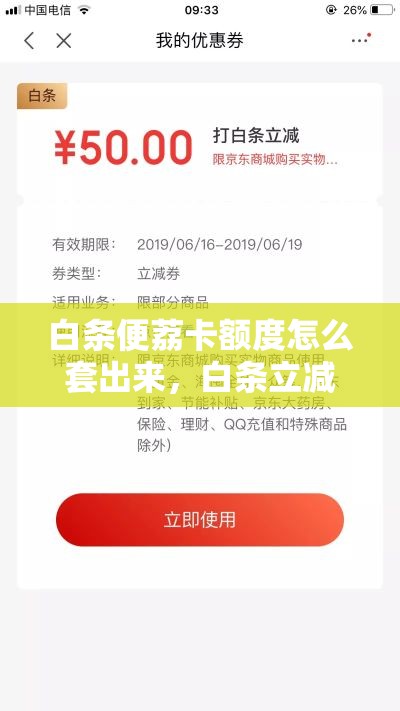 白条便荔卡额度怎么套出来,白条立减券怎么使用